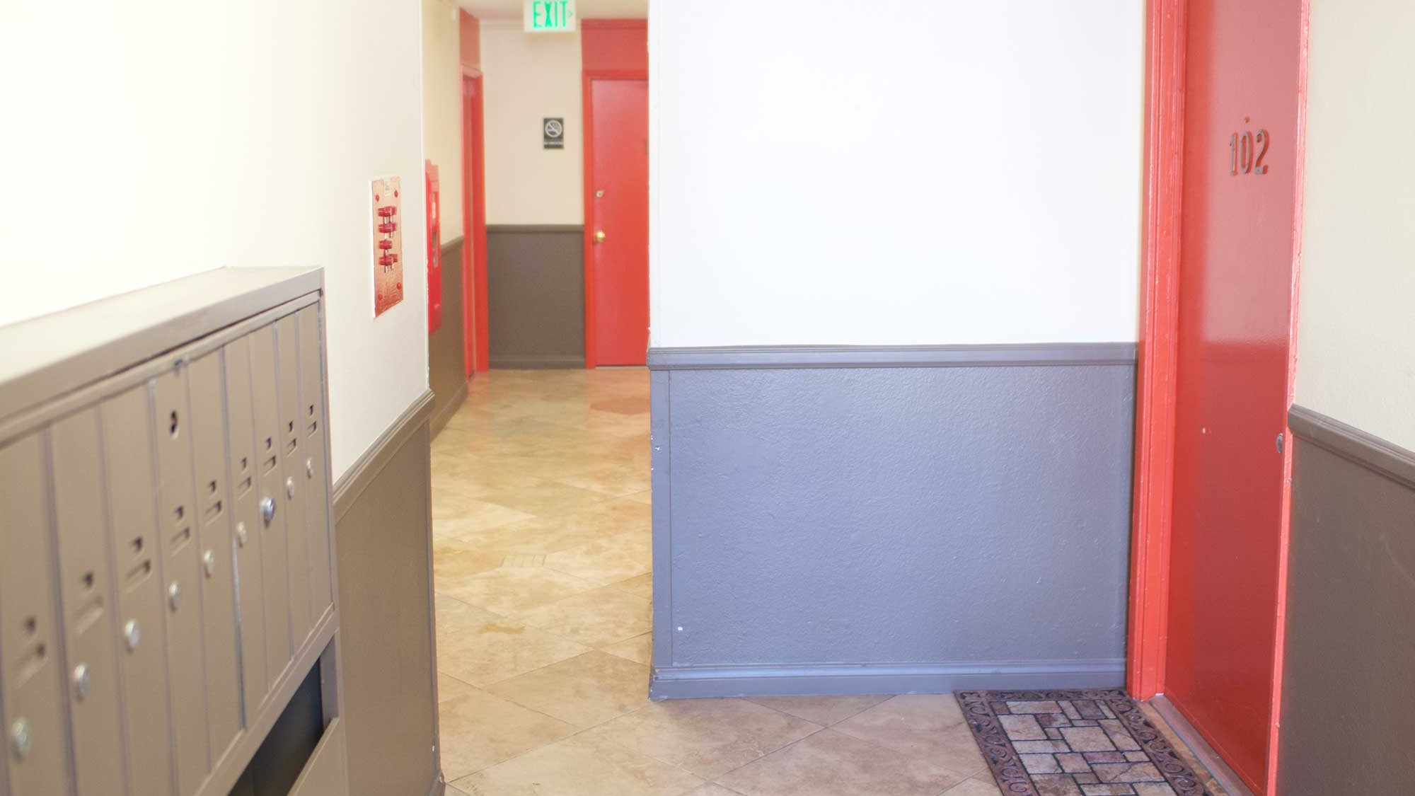 Apartment complex walkway